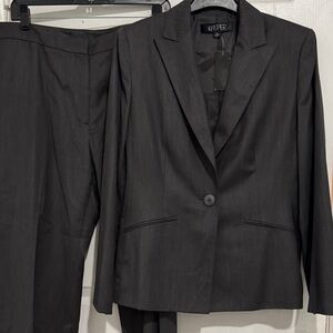 Kasper Charcoal Dark Gray Blazes Suit and Pants Size 12 Brand New